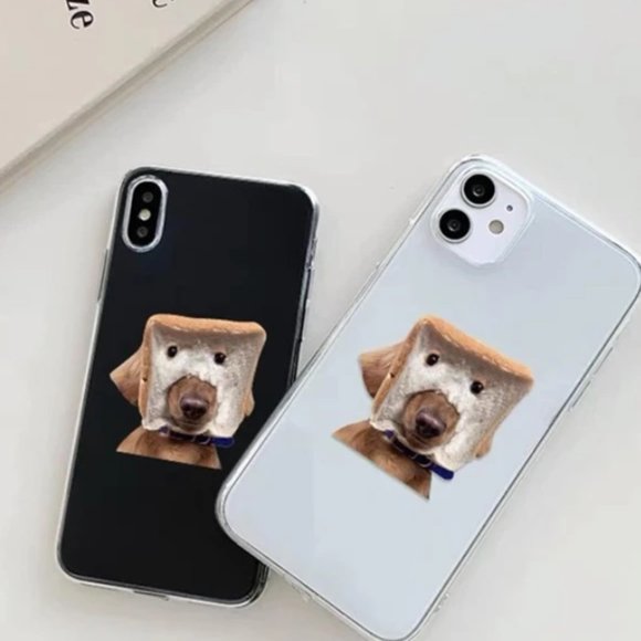NEW iPhone 13/Pro/Max Bread Dog Painted Clear iPhone case - Picture 3 of 3